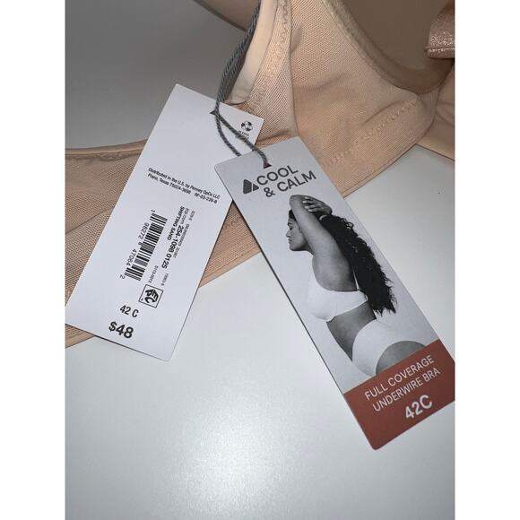 42C Liz Claiborne Bra Cool & Calm Full Coverage T-Shirt Underwire Peach New - Picture 6 of 7